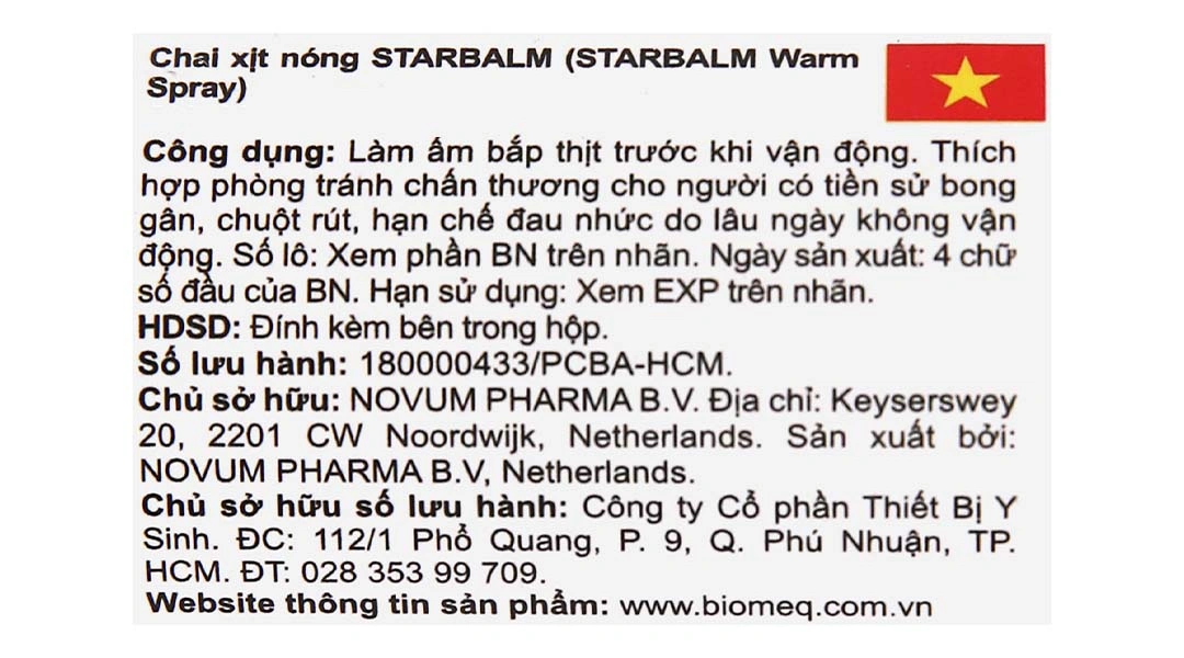 Xịt nóng Starbalm Warm Spray giúp làm ấm bắp thịt, giảm đau cơ chai 150ml - 4
